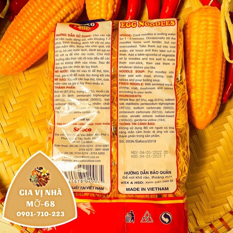 MÌ TRỨNG SỢI NHỎ SAFACO -500GR