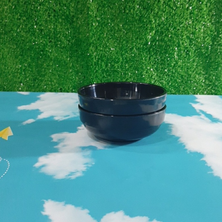 [HCM]Chén Tròn nhựa Melamine Màu Đen Bóng (CO18)