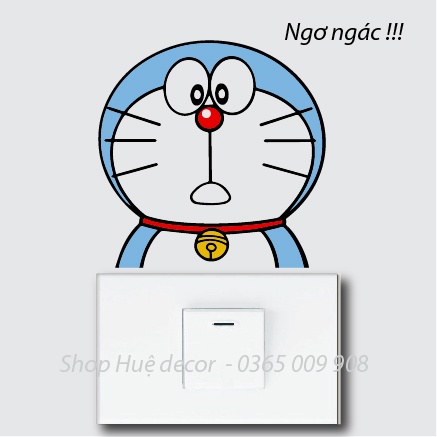 Decal dán ổ điện, sticker trang trí Doraemon dễ thương