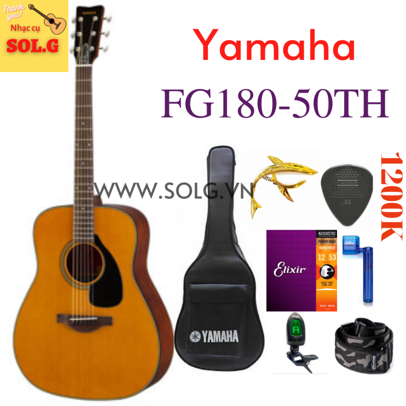 Guitar Acoustic Yamaha FG180-50TH Gỗ Solid Sitka - Phân Phối Sol.G