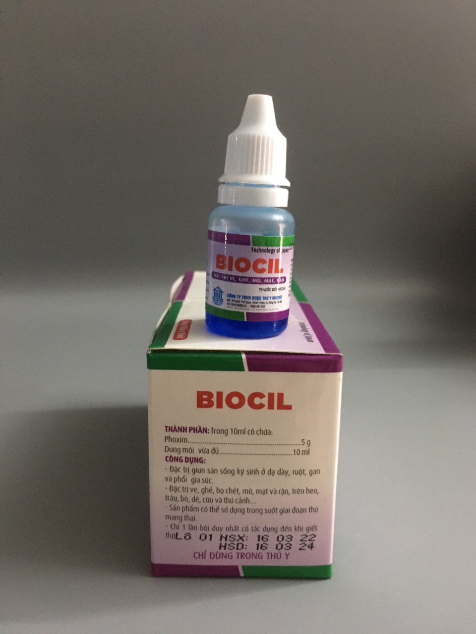 Thuốc diệt ve, rận, ghẻ, mò, mạt, rận (kẻ sống lưng, 10ml)