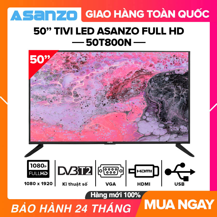 Tivi Led Asanzo 50 inch Full HD - Model 50T800N 50AT660 Tích Hợp DVB-T2