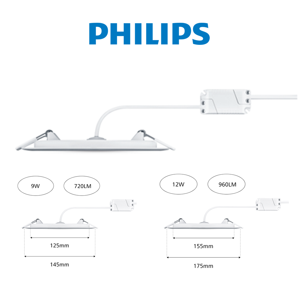 Đèn LED âm trần  PHILIPS Max DL262 Max siêu mỏng- công suất (9W, 12W)