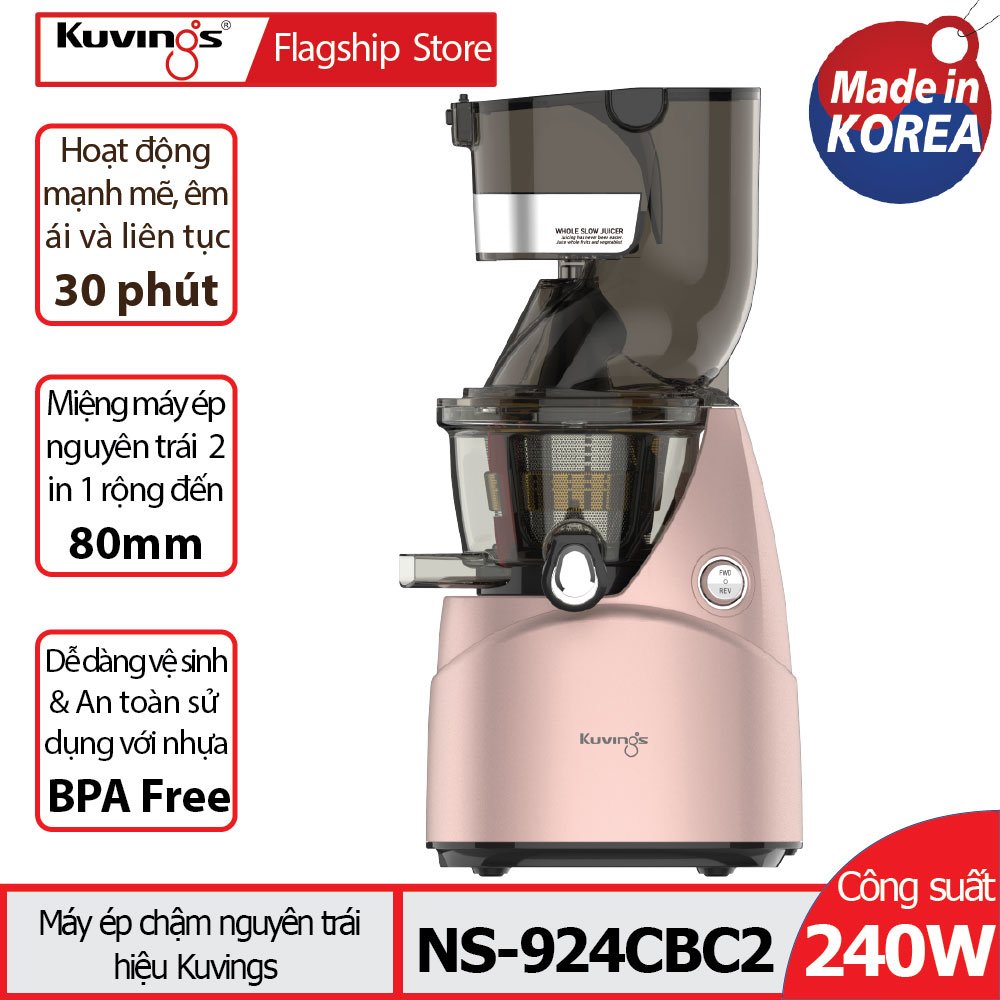 [Trả góp 0%]Máy ép trái cây tốc độ chậm Kuvings NS-924CBC2 (400ml) - Màu hồng