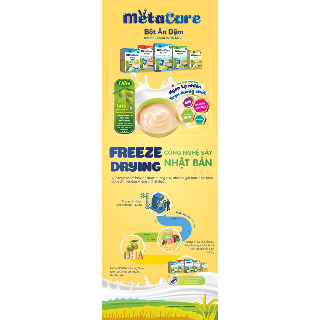 Bột ăn dặm Nutricare Metacare đủ các vị (200g)