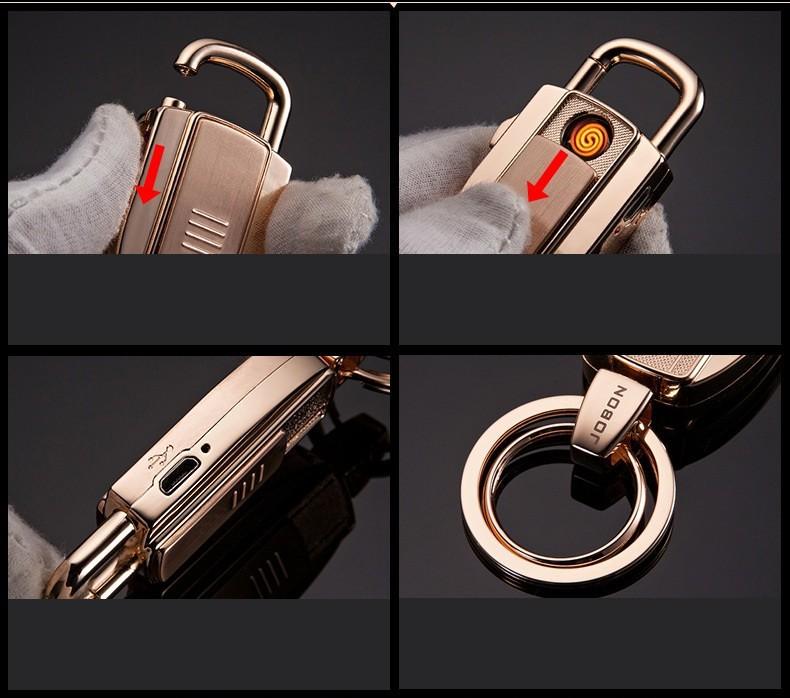 Móc Khóa kiêm bật lửa Móc Chìa Khóa Jobon Key Chains ZB-8755-3 Có Quẹt Lửa