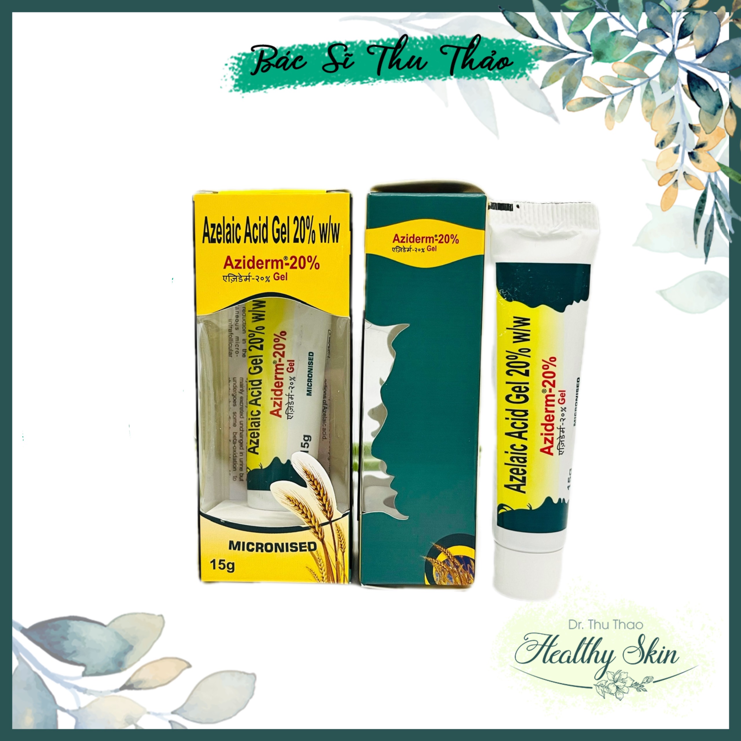 [15g] GEL GIẢM MỤN GIẢM THÂM AZIDERM (AZELAIC ACID 20%)