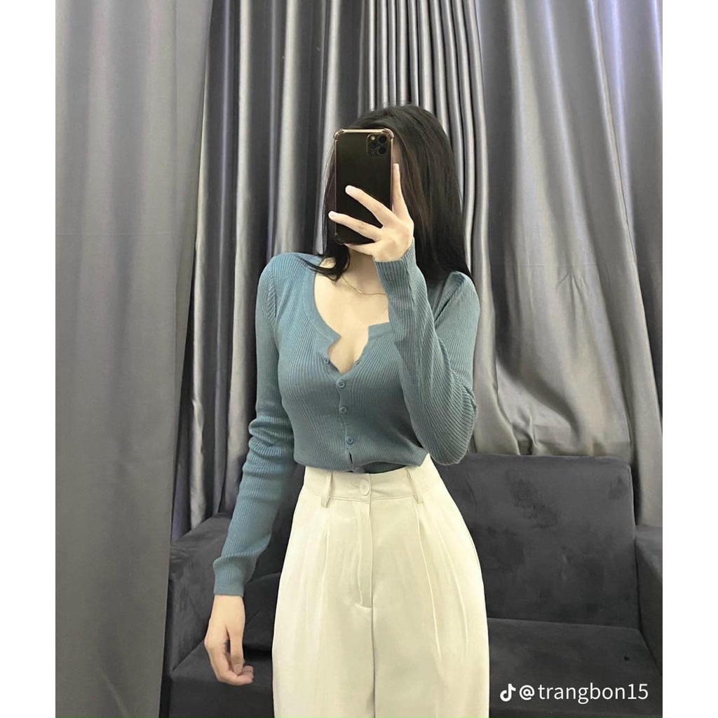 ÁO len mềm cúc trước nhiều màu xinh (kèm ảnh thật và video)
