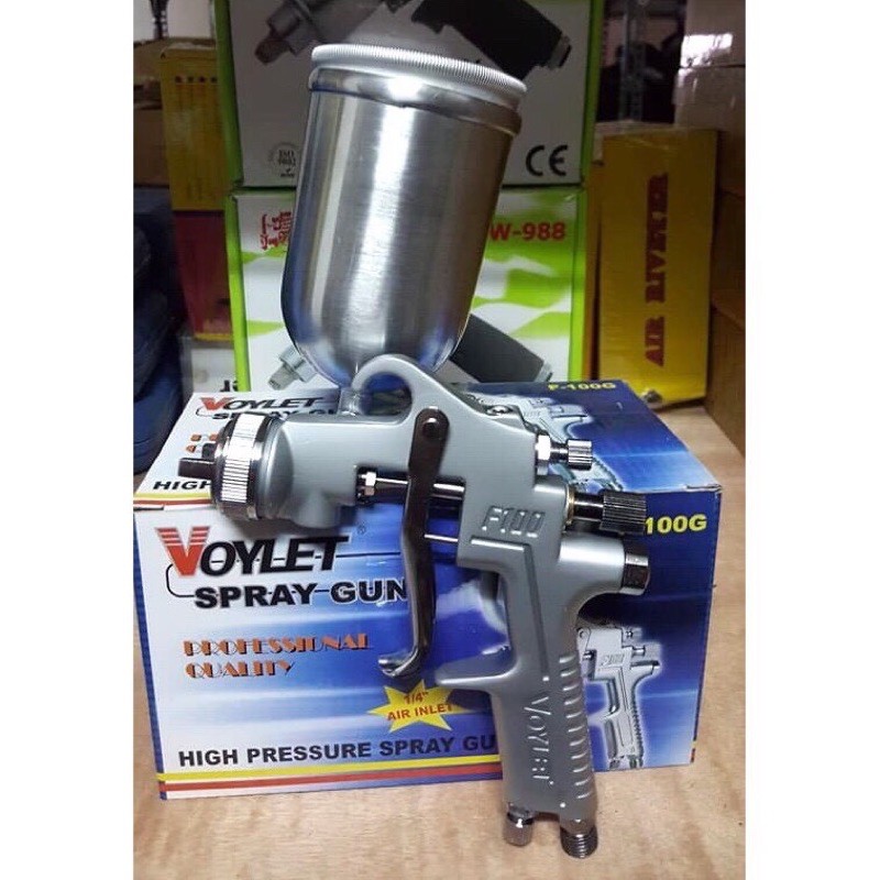 Máy phun sơn voylet f100-đầu phun 1.3mm sơn xe máy, ô tô, đồ gỗ, đồ mỹ nghệ, nội thất
