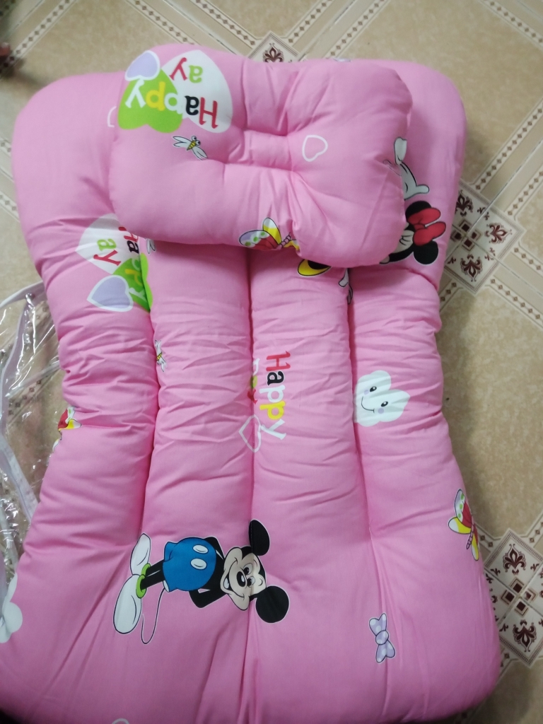 [HCM]Bộ nệm gối cotton cho bé sơ sinh dày 11cm (kích thước 58x78cm) (Giao ngẫu nhiên)