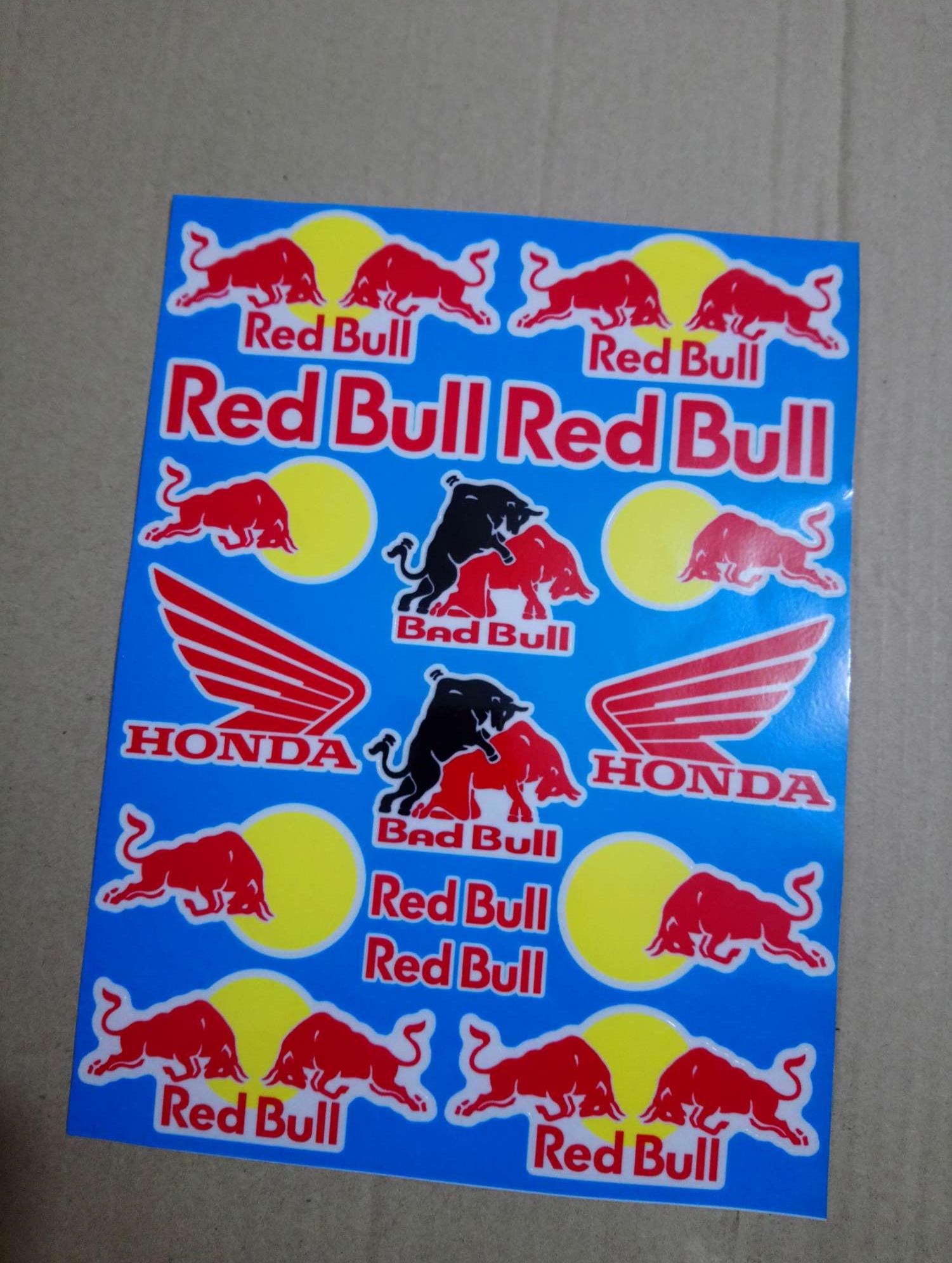 Tem tấm logo redbull trọn bộ 18x25cm