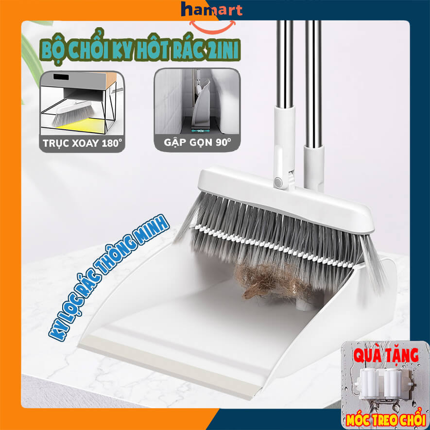 Broom and Dustpan Set Floor Cleaning House Intelligent Folding Vacuum Whisk for Dust Mop Garbage Sweeping Smart Magic Pick Up set combination household net red soft fur sweeping angle rotating broom