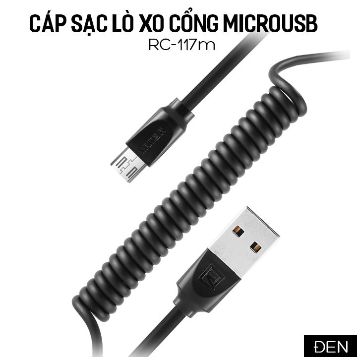 Cáp sạc lò xo Remax Rc-117m cổng MicroUSB