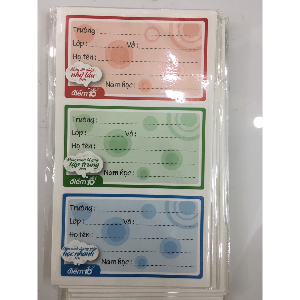 Nhãn vở Điểm 10 TP-NBL01 (12 cái/xấp)