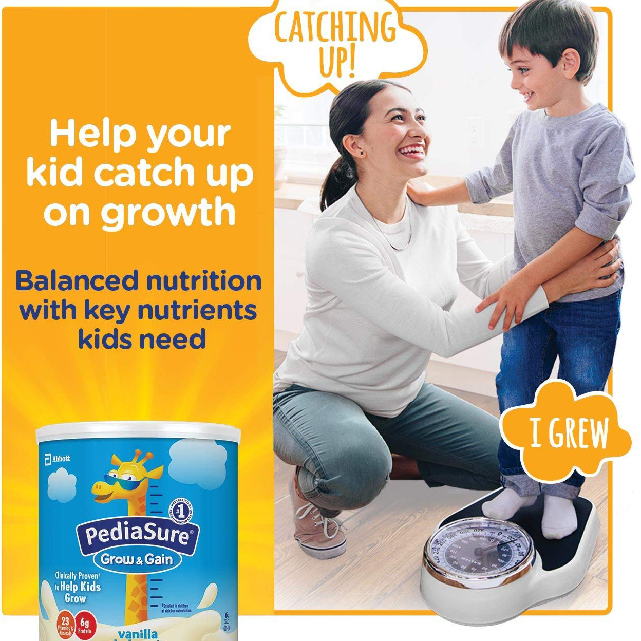 [HCM][MẪU MỚI] SỮA BỘT PEDIASURE MỸ GROW & GAIN 400g ( Made in USA ))