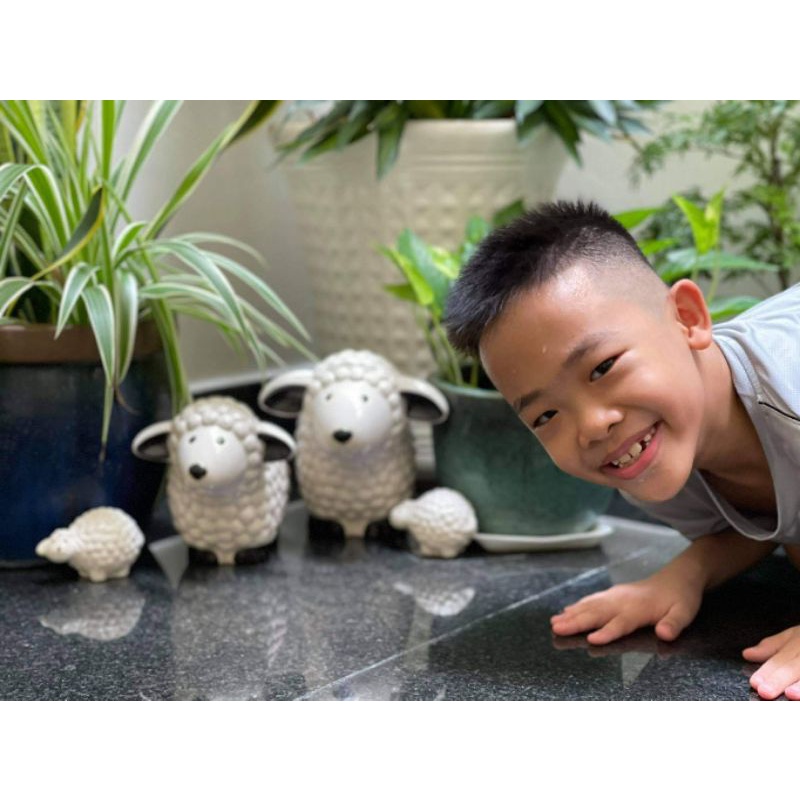 Cừu men trang trí tiểu cảnh, sân vườn