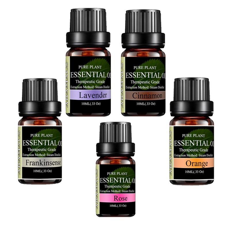 Sweet Orange Essential Oil, Lavender Essential Oil, Rose Essential Oil, Cinamon Essential Oil, Frankincense Essential Oil