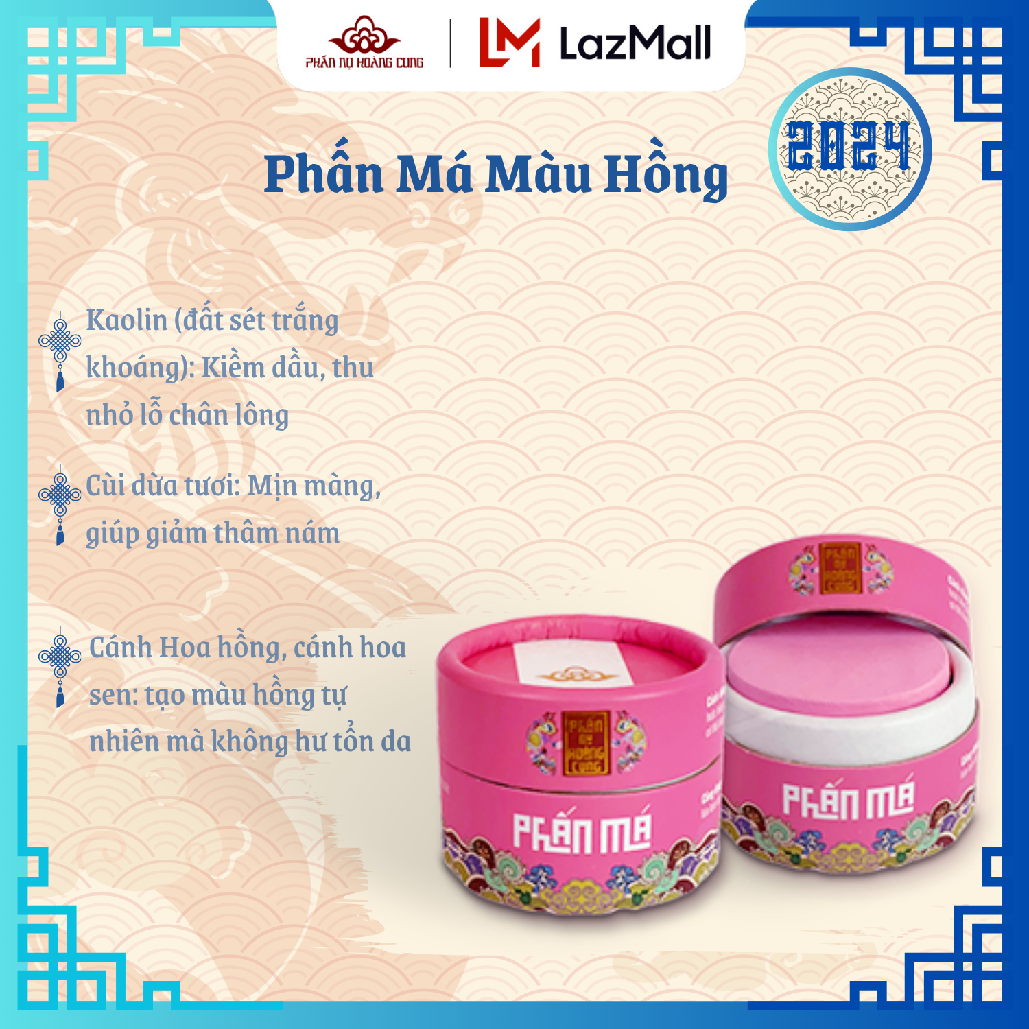 Bộ 3 Phấn Trang Điểm Phấn Nén Da + Phấn Má Phấn Nụ Hoàng Cung