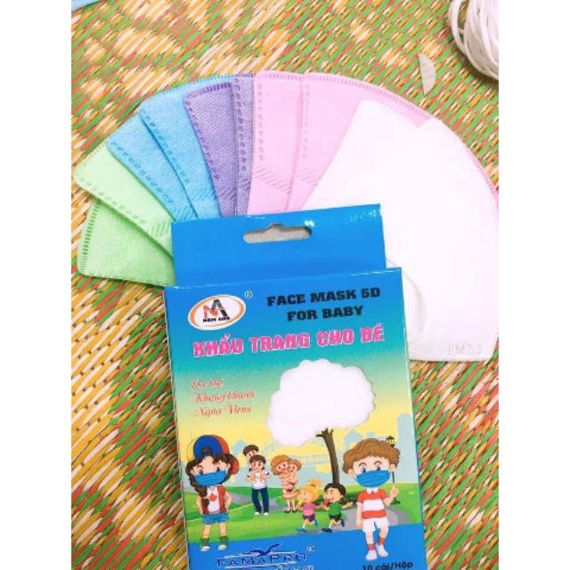 [ Hộp 10 chiếc ] Khẩu Trang Y Tế 5D mask trẻ em