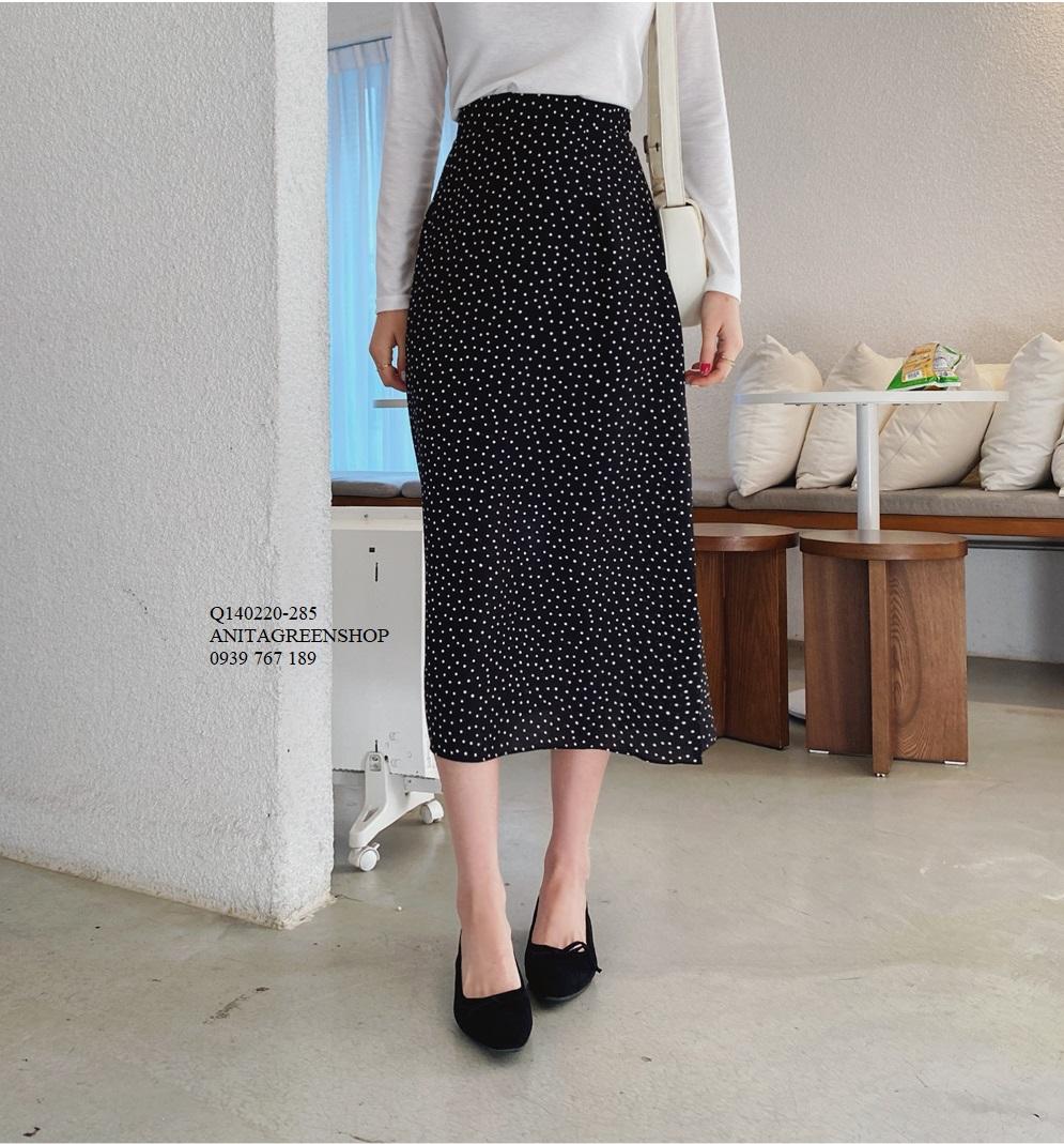 Q140220 chân váy chấm bi thiết kế
