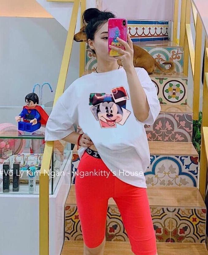 Áo thun nữ in hình Mickey xinh xắn