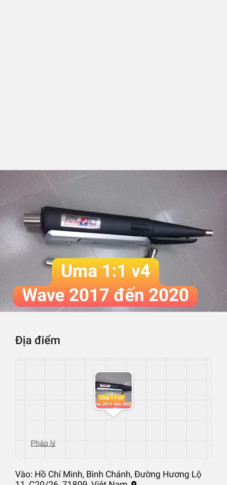 pô uma v4 1. 1 Wave 2017 đến 2021 + tiêu + che pô ( móc sẵn)