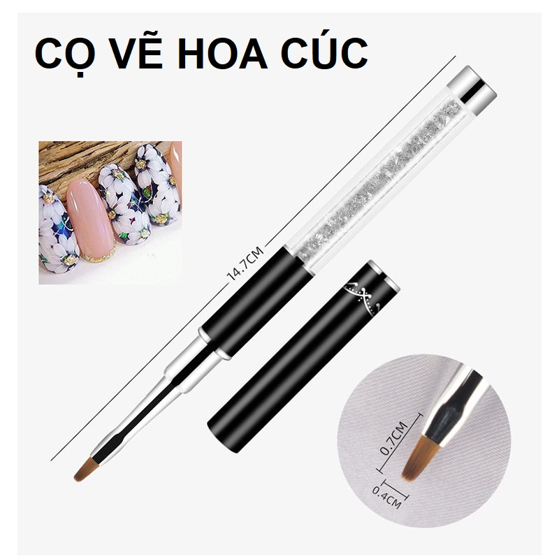 Cọ Vẽ Hoa Cúc Cán Đá Pha Lê Cao Cấp | Cọ Cúc