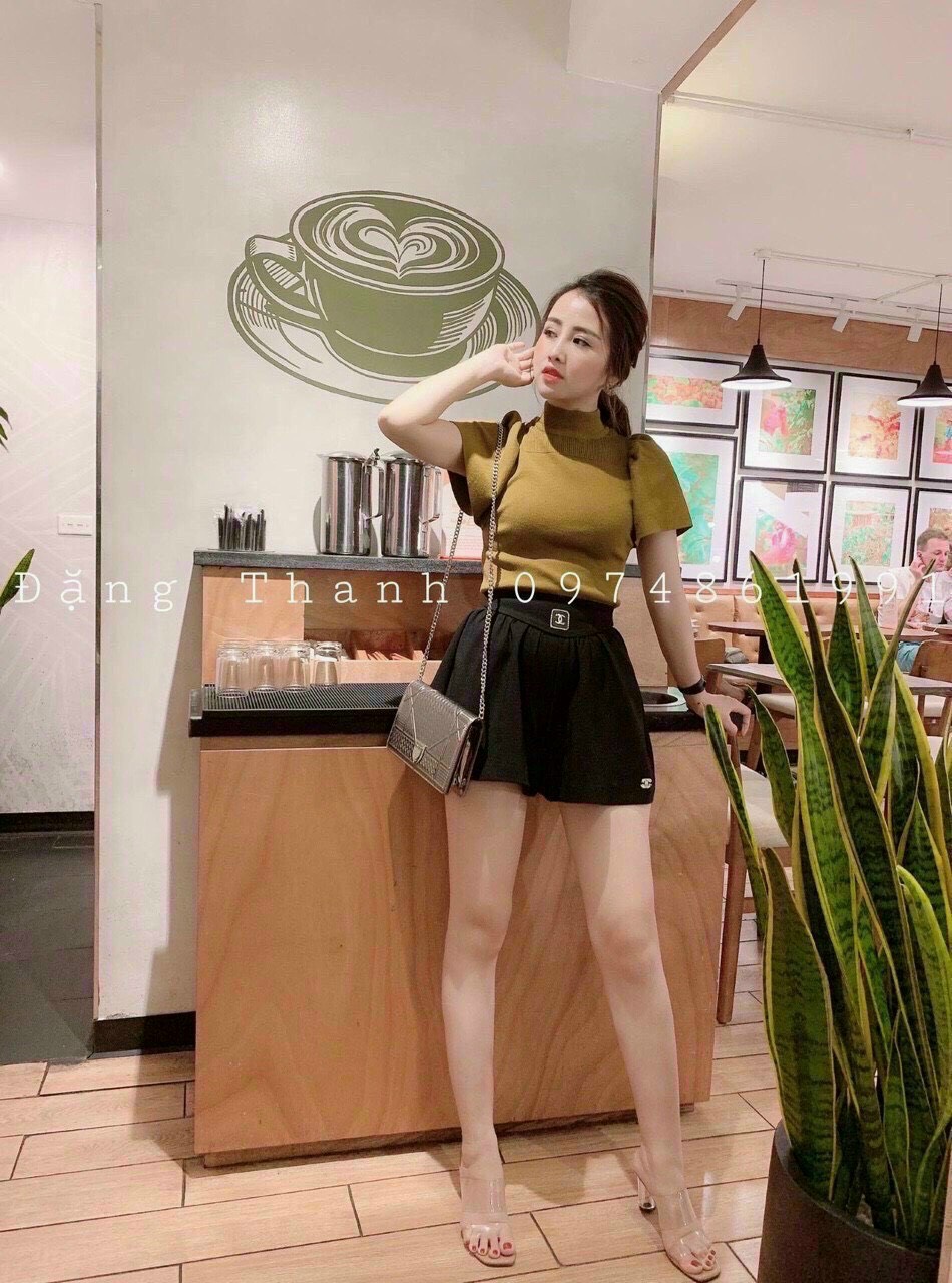 Áo thun gân len cổ cao tay cánh dơi siêu hot
