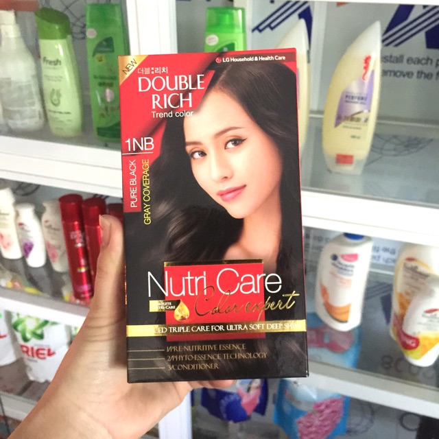 [HCM]Thuốc Nhuộm Tóc Double Rich 1NB Màu Đen