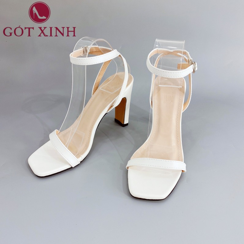 Sandal Cao Gót Gót Xinh GX254 7cm Da Mềm Gót Vuông Siêu Xinh giá rẻ