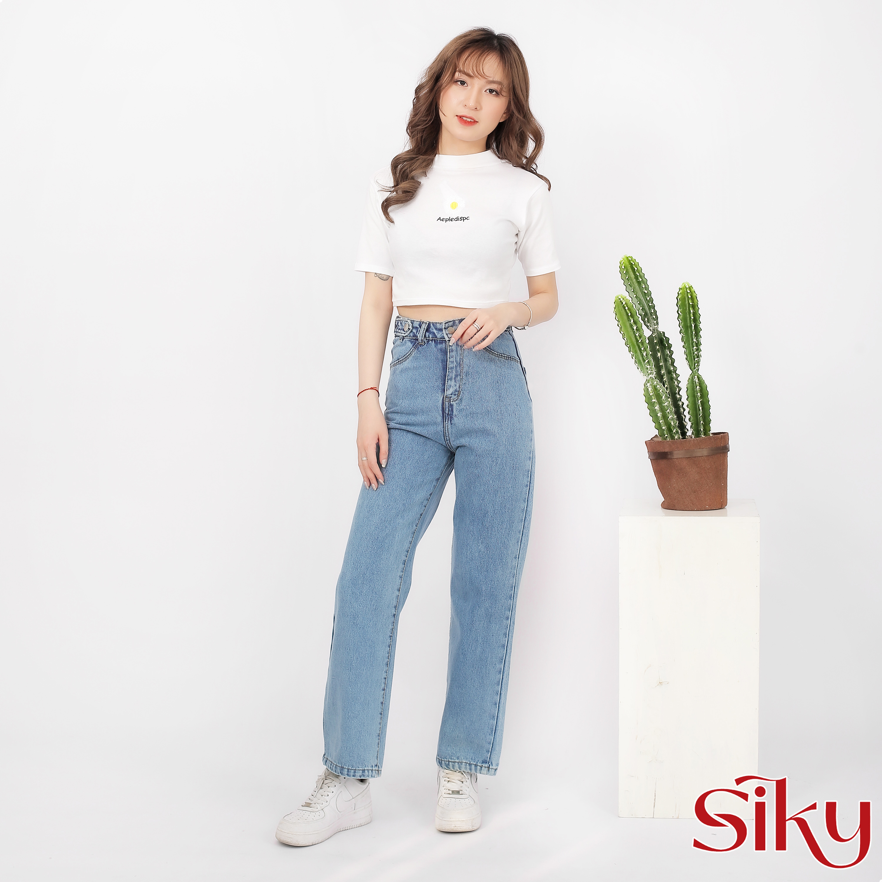 Áo croptop nữ hoa cúc body - A03