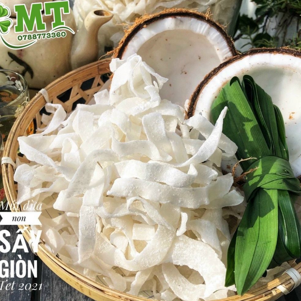 Mứt dừa dây sấy dẻo ít ngọt 500g (Mứt dừa dây truyền thống)