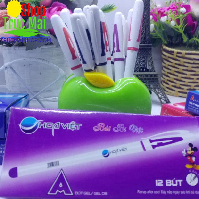 Hộp 12 but gel nước chữ a hoa việt