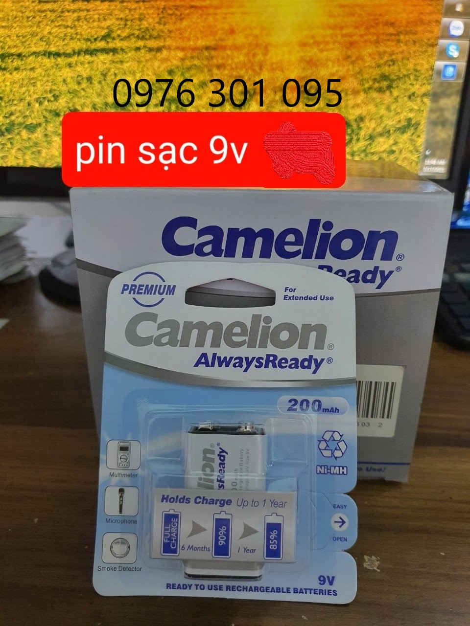 [CAMELION] Pin Sạc AA, AAA, Vuông 9V Thông Dụng