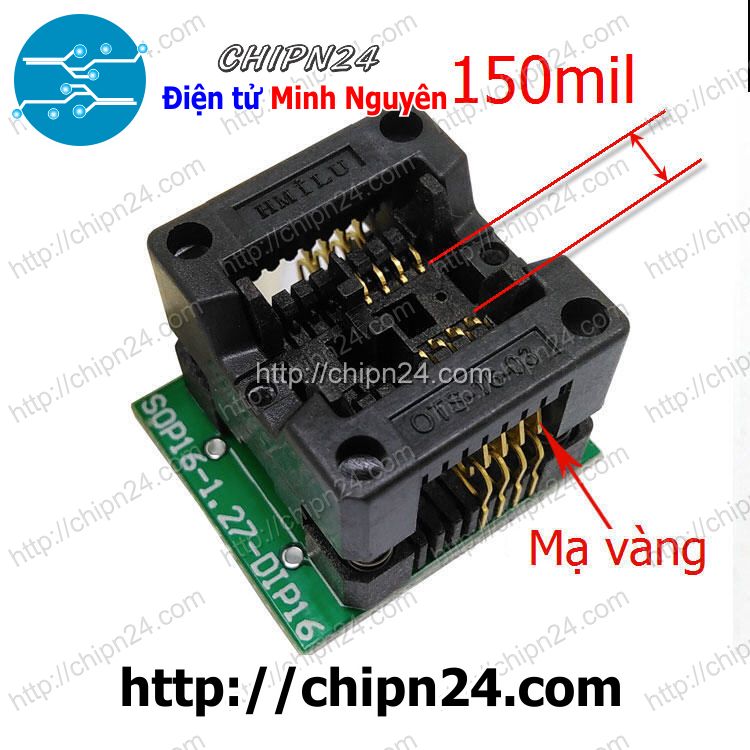 [1 cái] (DT3) Đế nạp IC dán SOP8 thân Hẹp 3.9mm (Đế Chuyển IC Chân Dán qua Chân Cắm, Socket Adapter Converter Programmer IC Test)