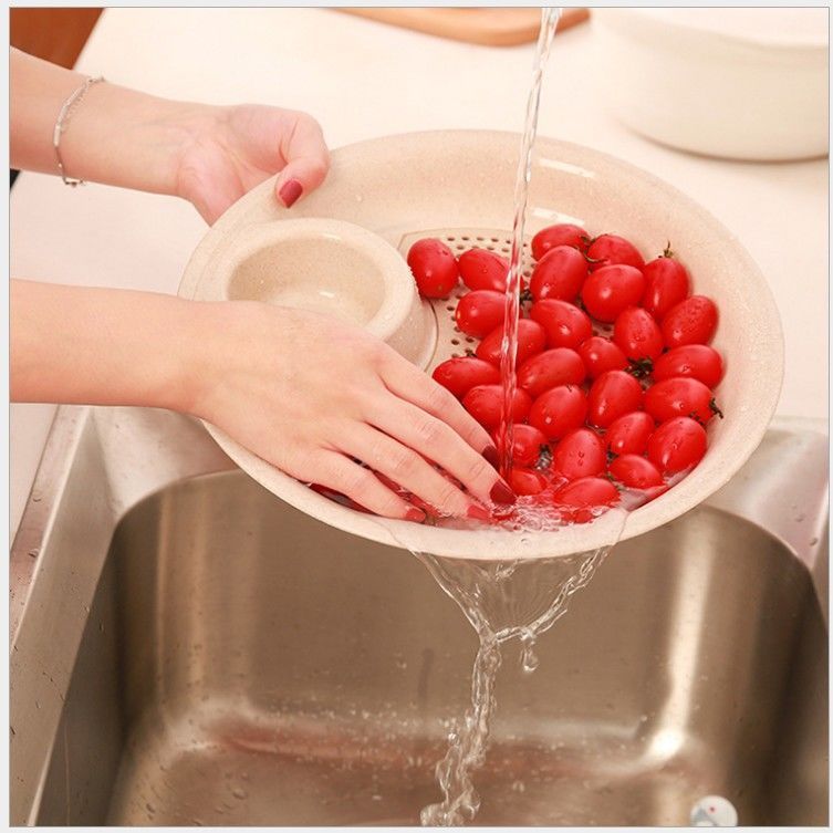 Đĩa Đựng Thức Ăn Lúa Mạch Có Khay Nước Chấm Tiện Lợi