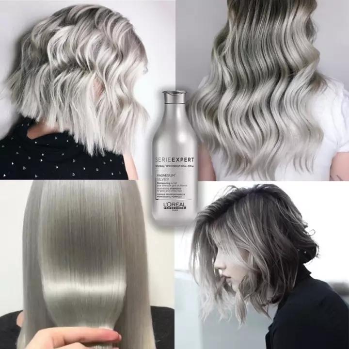 Dầu gội khử vàng cho tóc xám, bạc L’Oréal Magnesium Silver 300ml