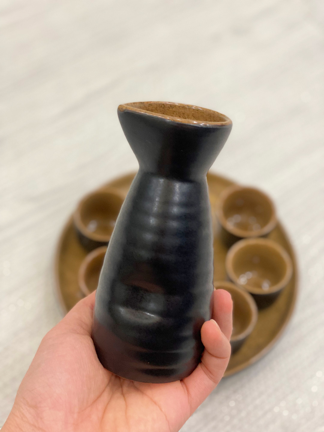 Bộ Bình Rượu Sake Phong Cách Nhật Bản Men Gốm Bát Tràng