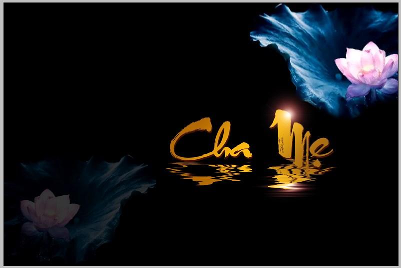 Tranh 3d Koifish, Aqb20-417, tranh chữ "Cha Mẹ" ấm áp tình thân