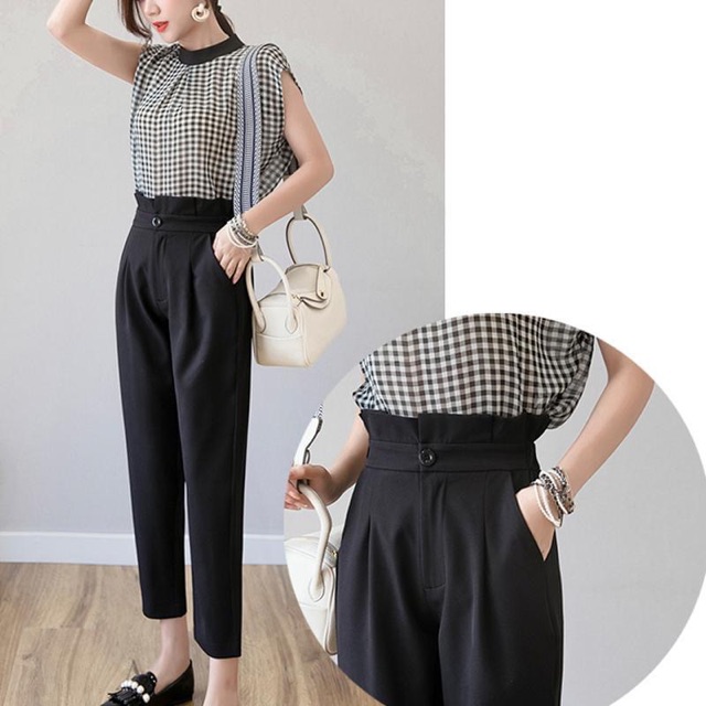 Quần baggy nữ cạp bèo