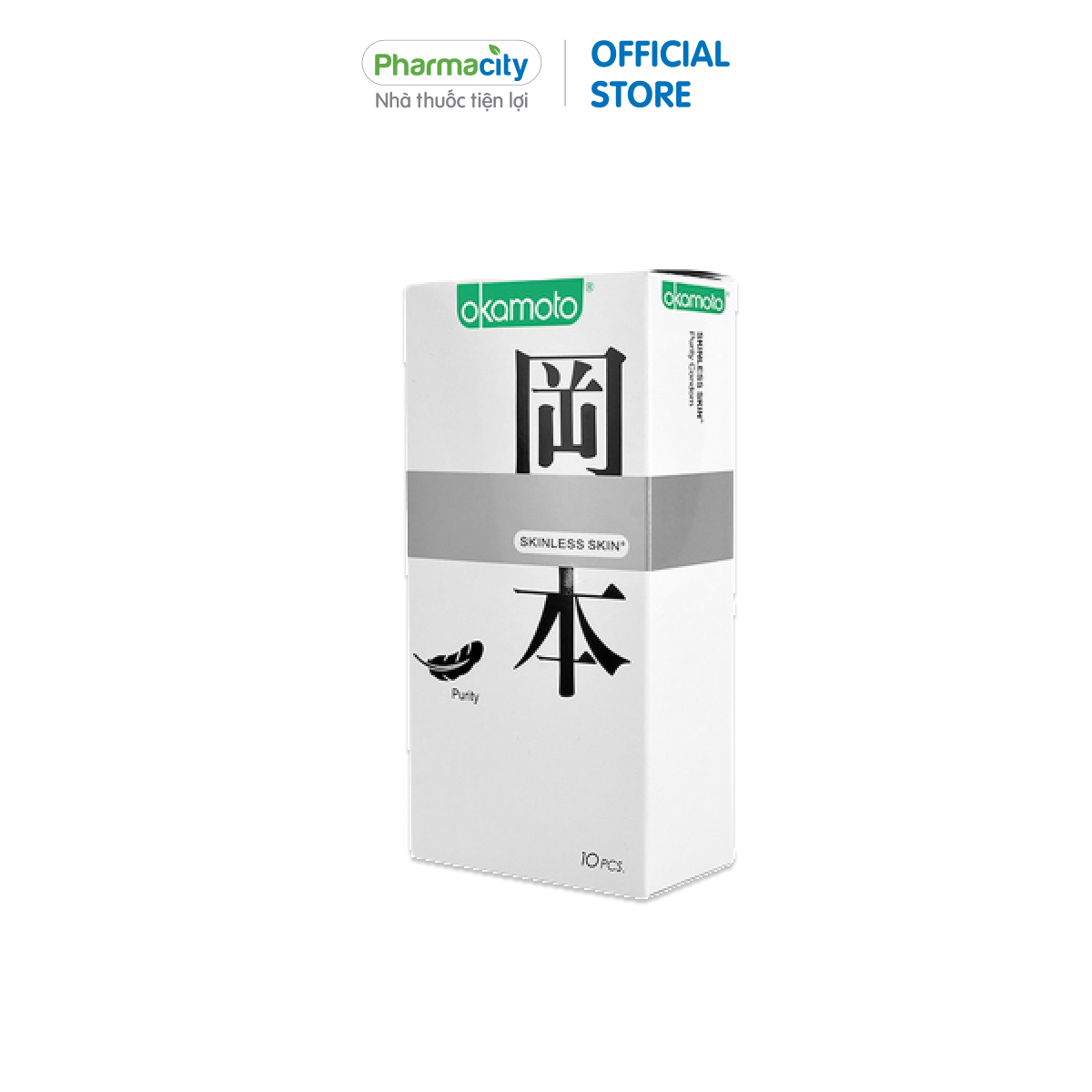 Bao Cao Su OKAMOTO Skinless Skin Purity Không Mùi Tinh Khiết (hộp 10 cái)