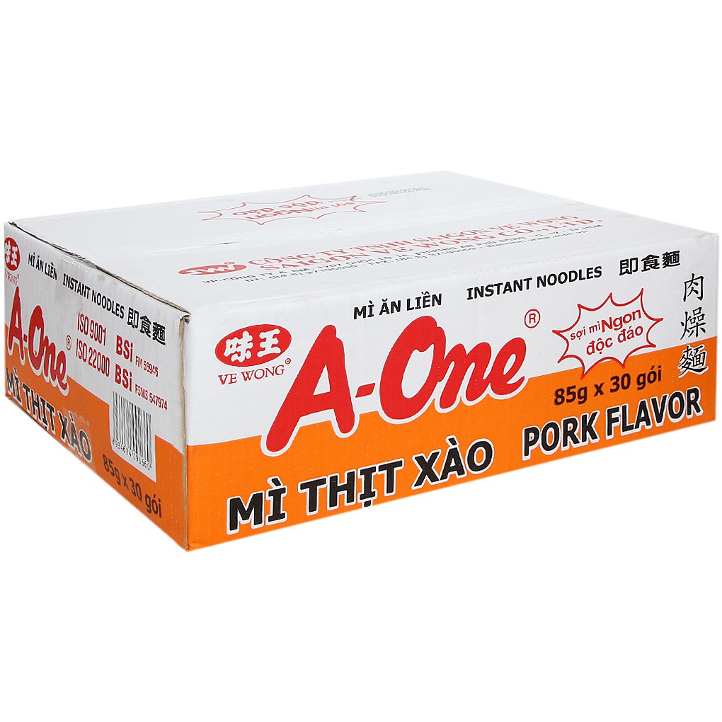 Thùng 30 gói mì xào A-One 85g