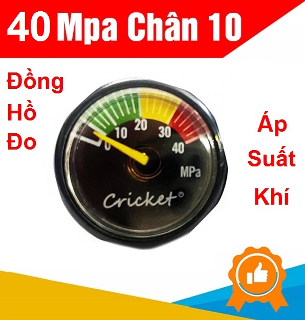 Đồng hồ đo áp suất Chân 10 - Max 40mpa - đồng hồ đo áp nén khí, đồng hồ đo cao áp, đồng hồ đo áp suất xe, bơm áp suất, ti bơm, van bơm, vòi bơm, ron, giong, roan, doăng, doang, roăng