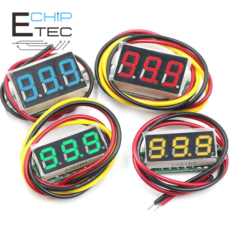 0.28 inch DC 0-100V 3-Wire Mini Gauge voltage meter Voltmeter LED Display Digital Panel Voltmeter Meter Detector Monitor Tools