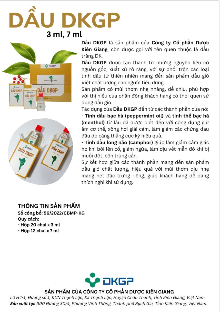Dầu gió Dược Kiên Giang DKGP