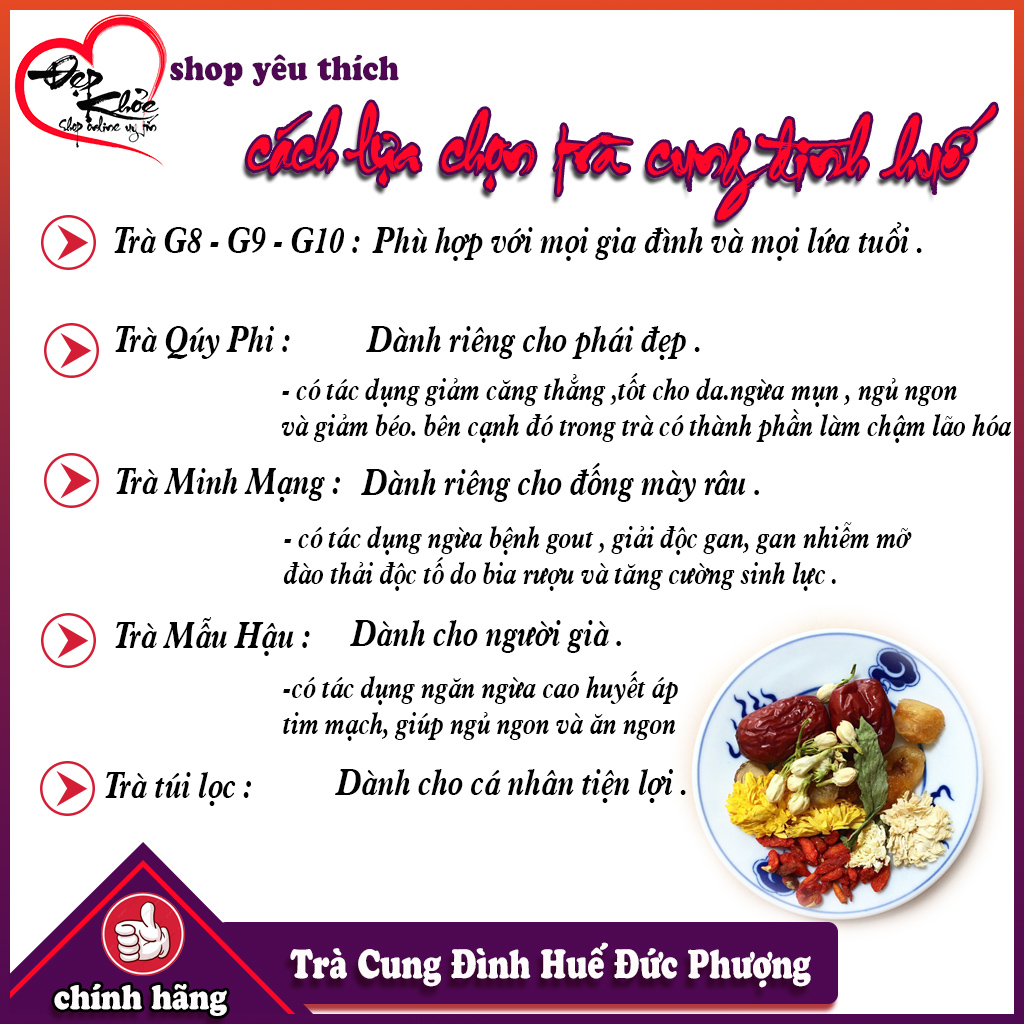 [HCM]Trà Cung Đình Huế G8 250g
