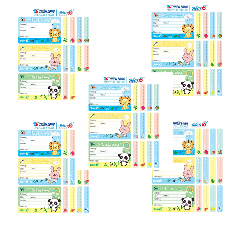 Nhãn vở Decal Thiên Long TP-NBL005 (Túi 12 nhãn vở, 48 nhãn tên)