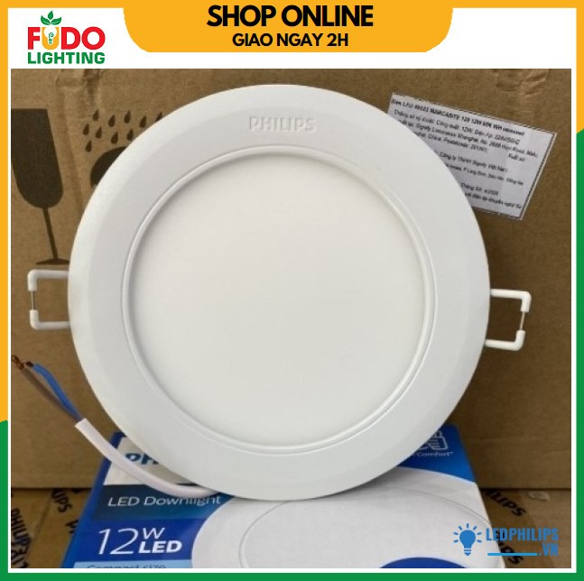 Đèn âm trần philips 59522 12w d125 ánh sáng trung tính hàng chính hãng.