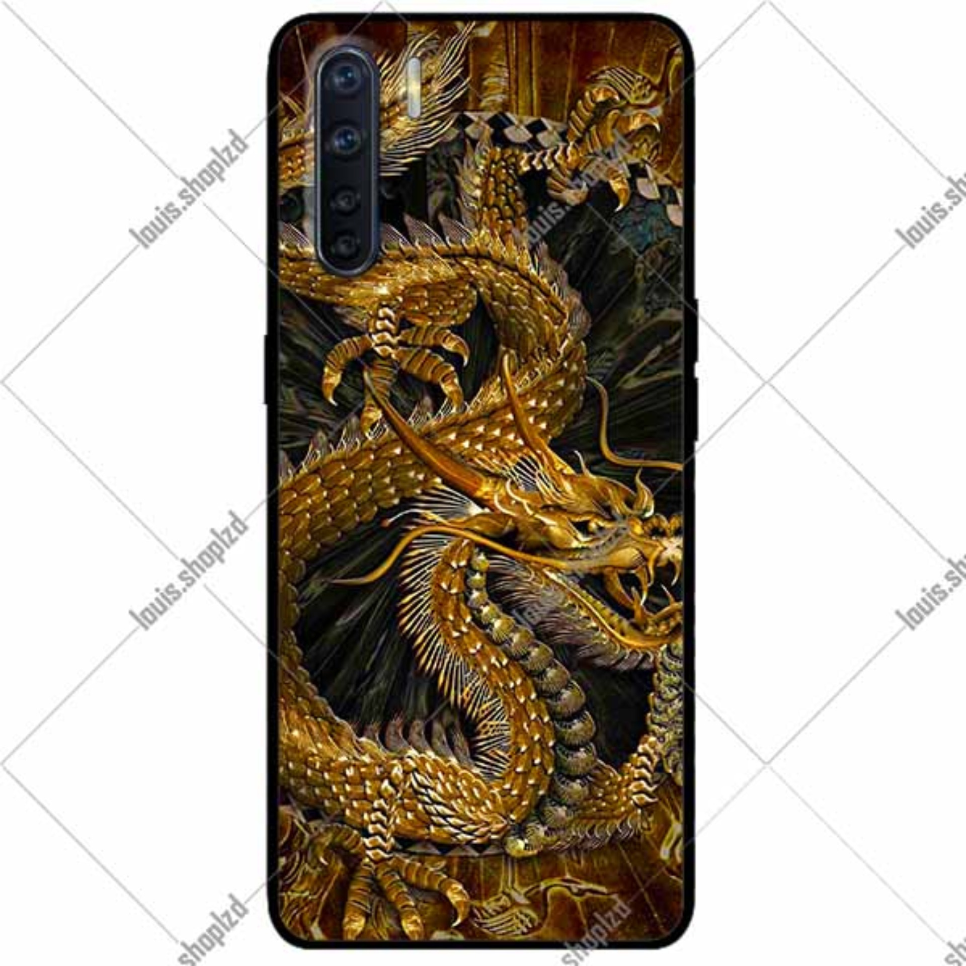 Ốp lưng oppo a91 - rồng nền đen