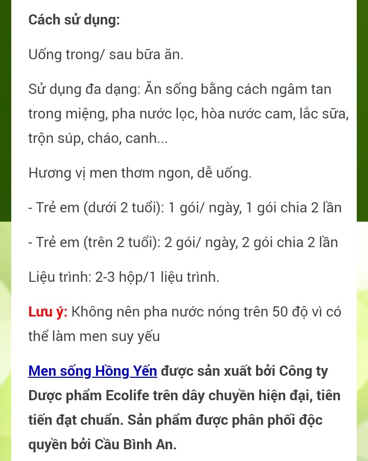 men sống hồng yến
